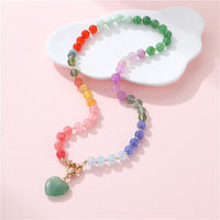 Izzy Stone & Glass Beaded Necklace - Jade
