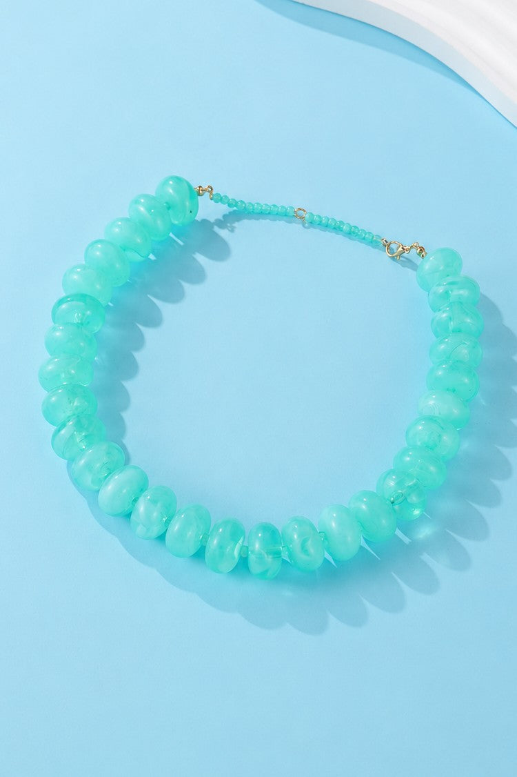 Margot Chunky Beaded Necklace - Mint