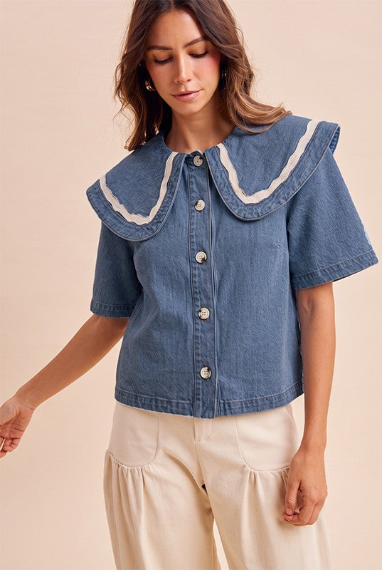 Marianne Sailor Top - Denim