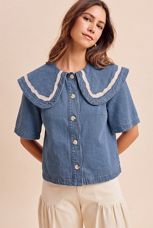 Marianne Sailor Top - Denim