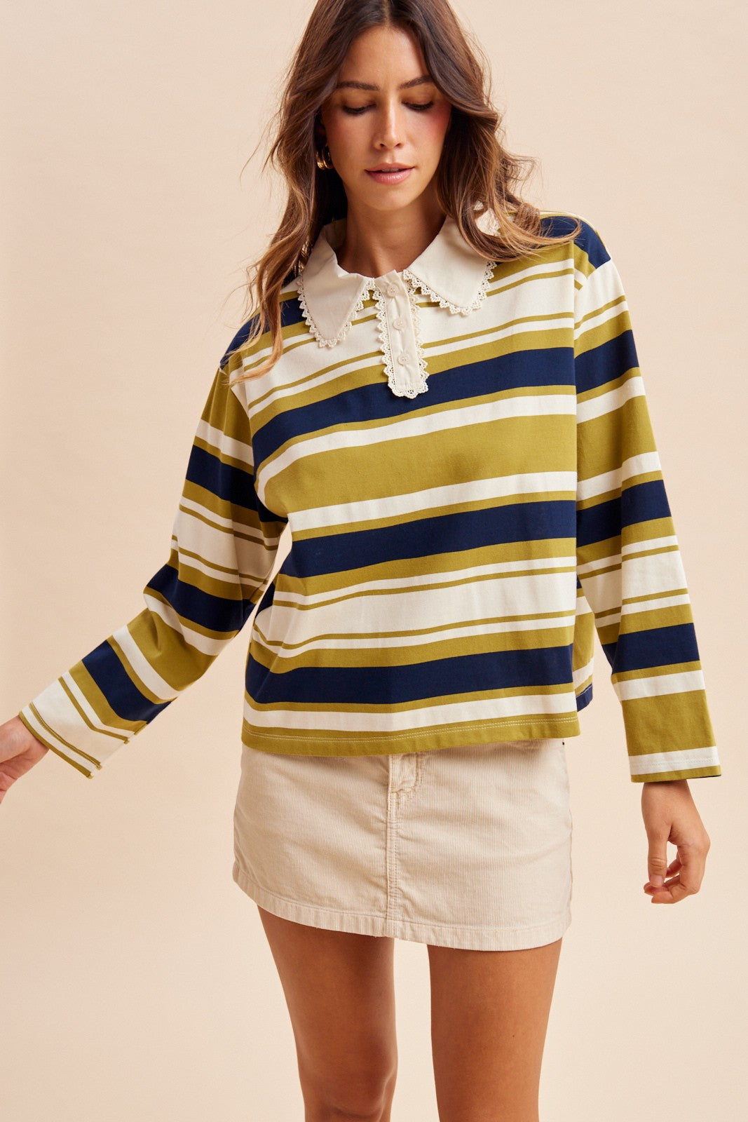 Ruthie Stripe Rugby Polo
