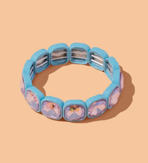 Lila Enamel Stretch Bracelet Blue/Pink