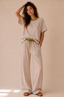Amalia Stripe Top - Oatmeal & Olive
