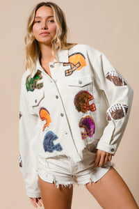 Football Corduroy Jacket Off White