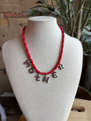 Ginny Mother Necklace - Red/Silver