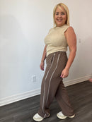 Amy Side Stripe Slacks Coco