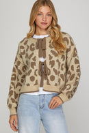 Valeria Leopard Bow Cardigan
