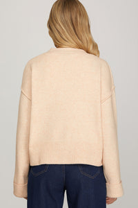 Andrea Gold Button Cardigan Cream