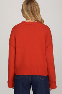 Andrea Gold Button Cardigan Cream