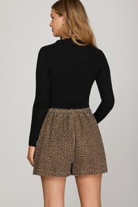 Emily Leopard Washed Shorts