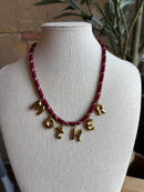 Ginny Mother Necklace - Burgandy/Gold