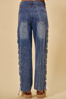 Lena Lace-Up Straight Leg Denim