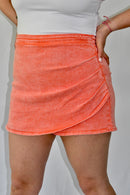 Skort Coral Acid Washed