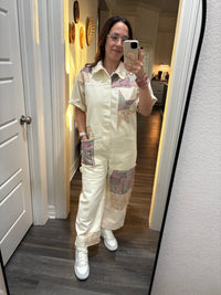 Priscilla Patchwork Denim Jumpsuit