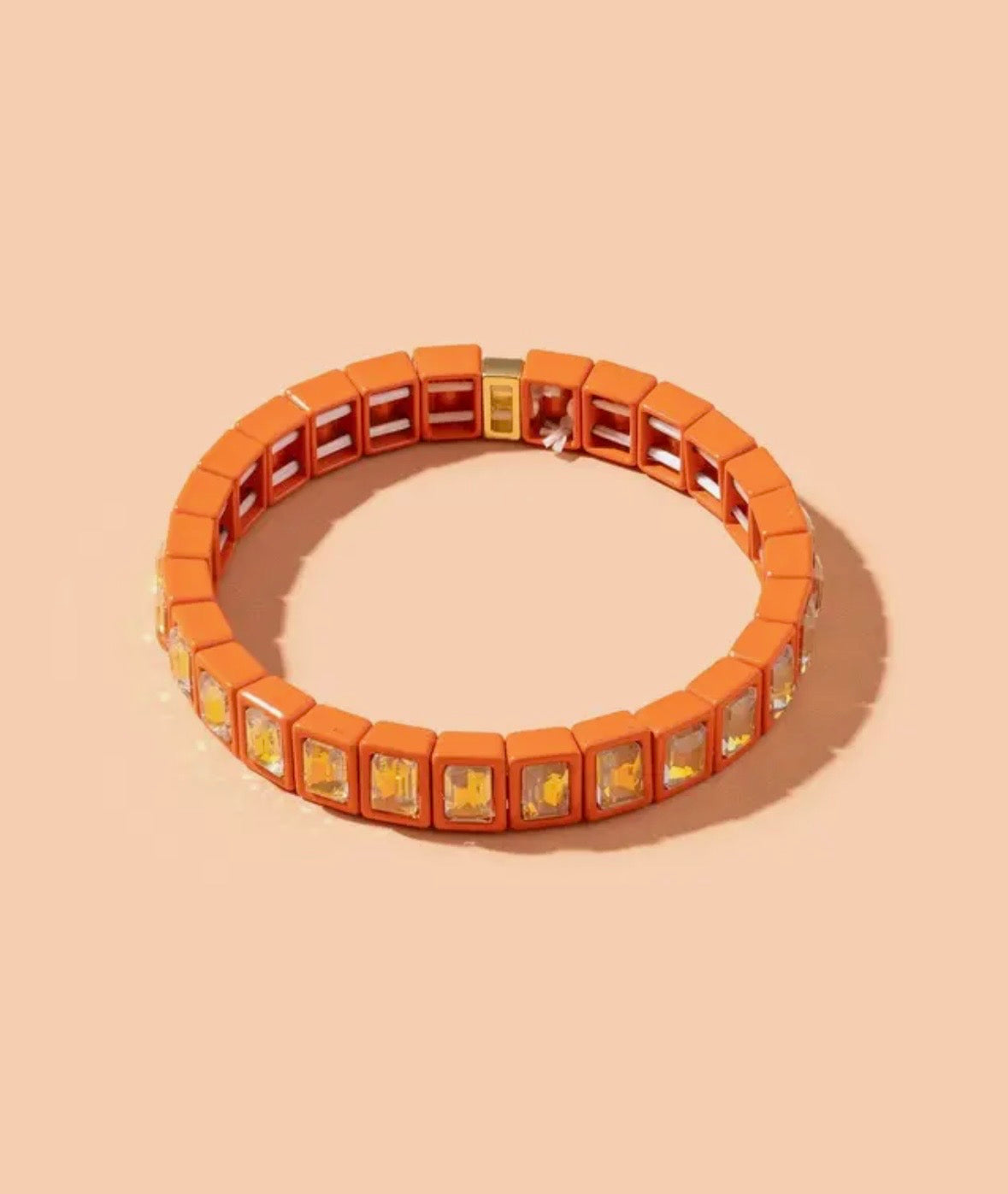 Estela Enamel Stretch Bracelet Orange