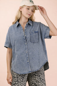 Kamelia Mineral-Washed Chambray Shirt