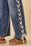 Lena Lace-Up Straight Leg Denim