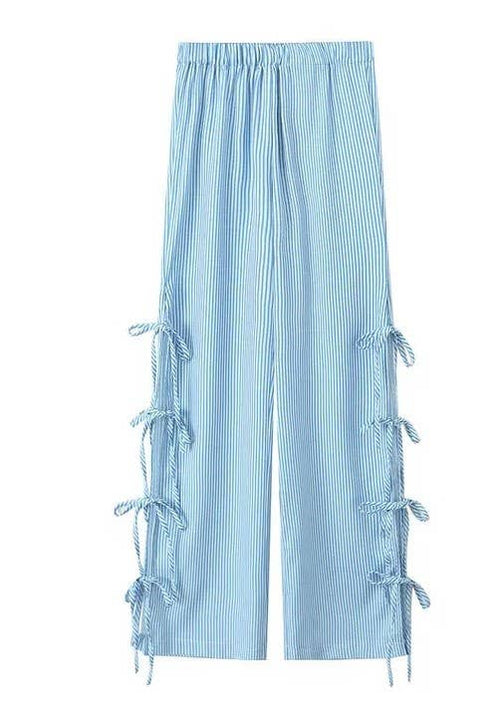 Sadie Bow Tie Gingham Pants Light Blue
