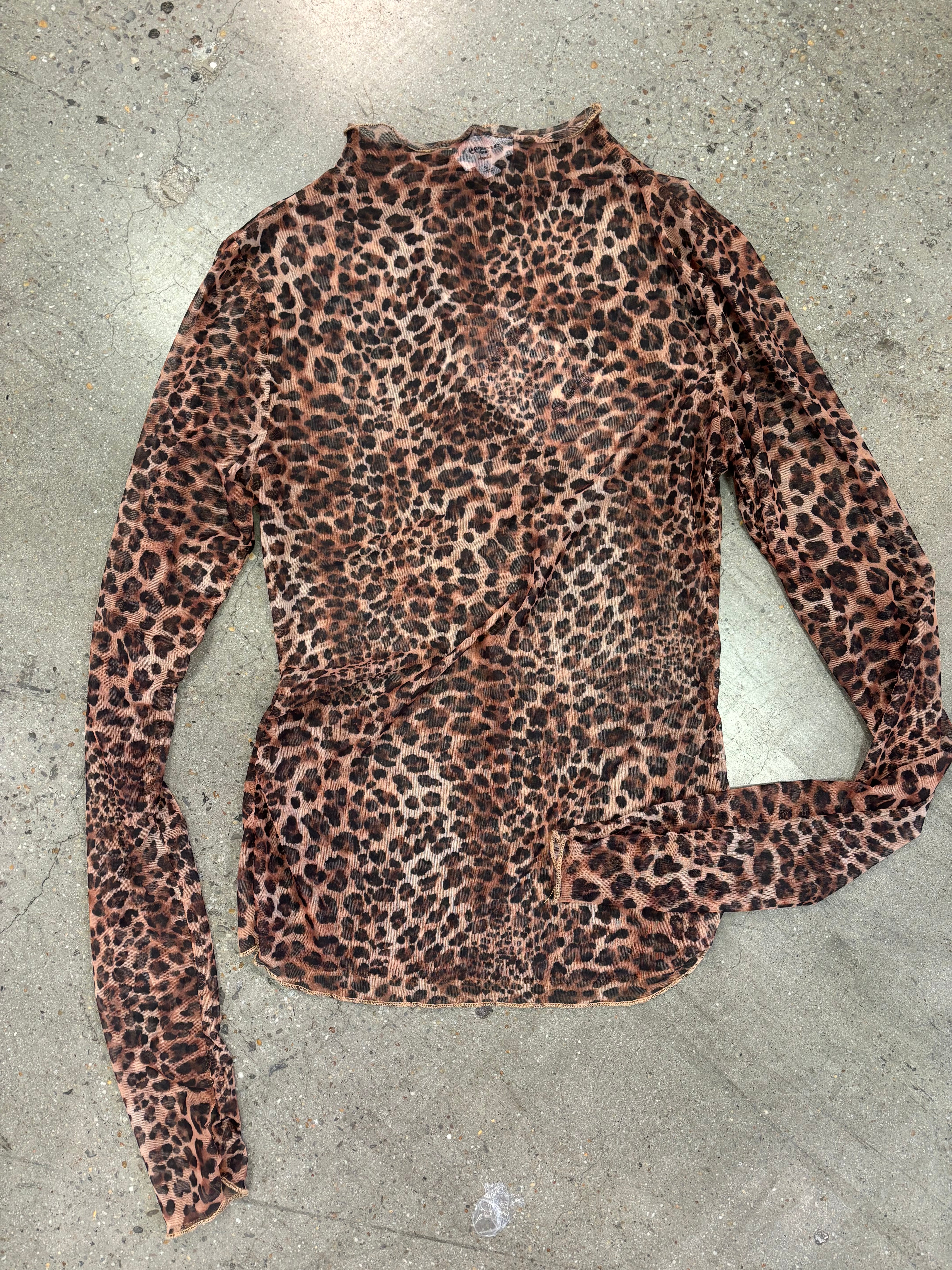 Wild Sheer Leopard Top Brown