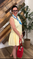 Sierra Square Neck Tunic Dress – Butter Yellow