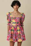 Valencia Bloom Belted Mini Dress