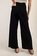Susie Raw Hem Front Pocket Pants Black White