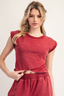 Lizzie Wrapped Cropped Top Winterberry