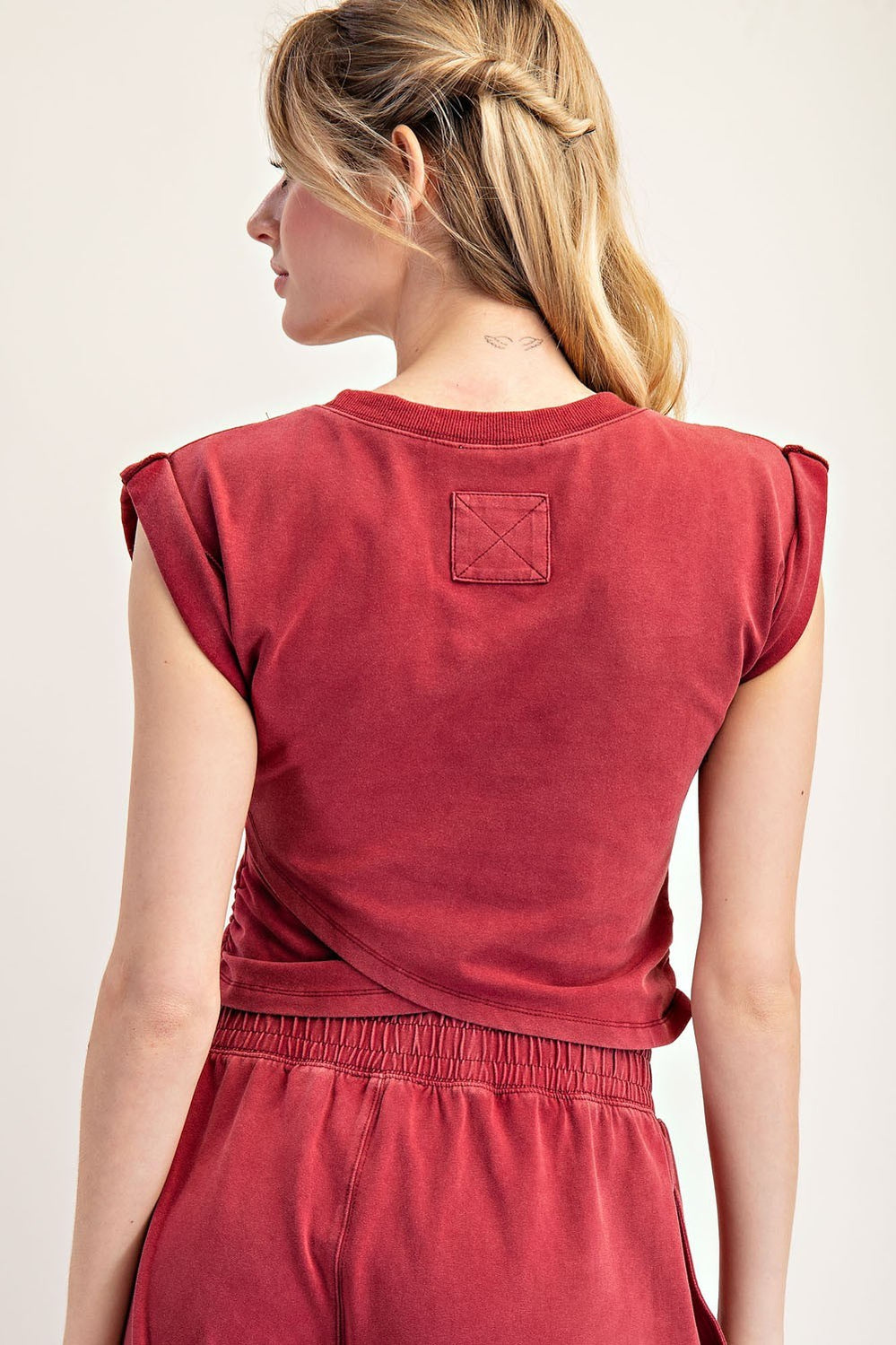 Lizzie Wrapped Cropped Top Winterberry