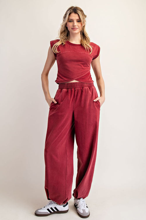 Lizzie Solid Jogger Sweatpants Winterberry