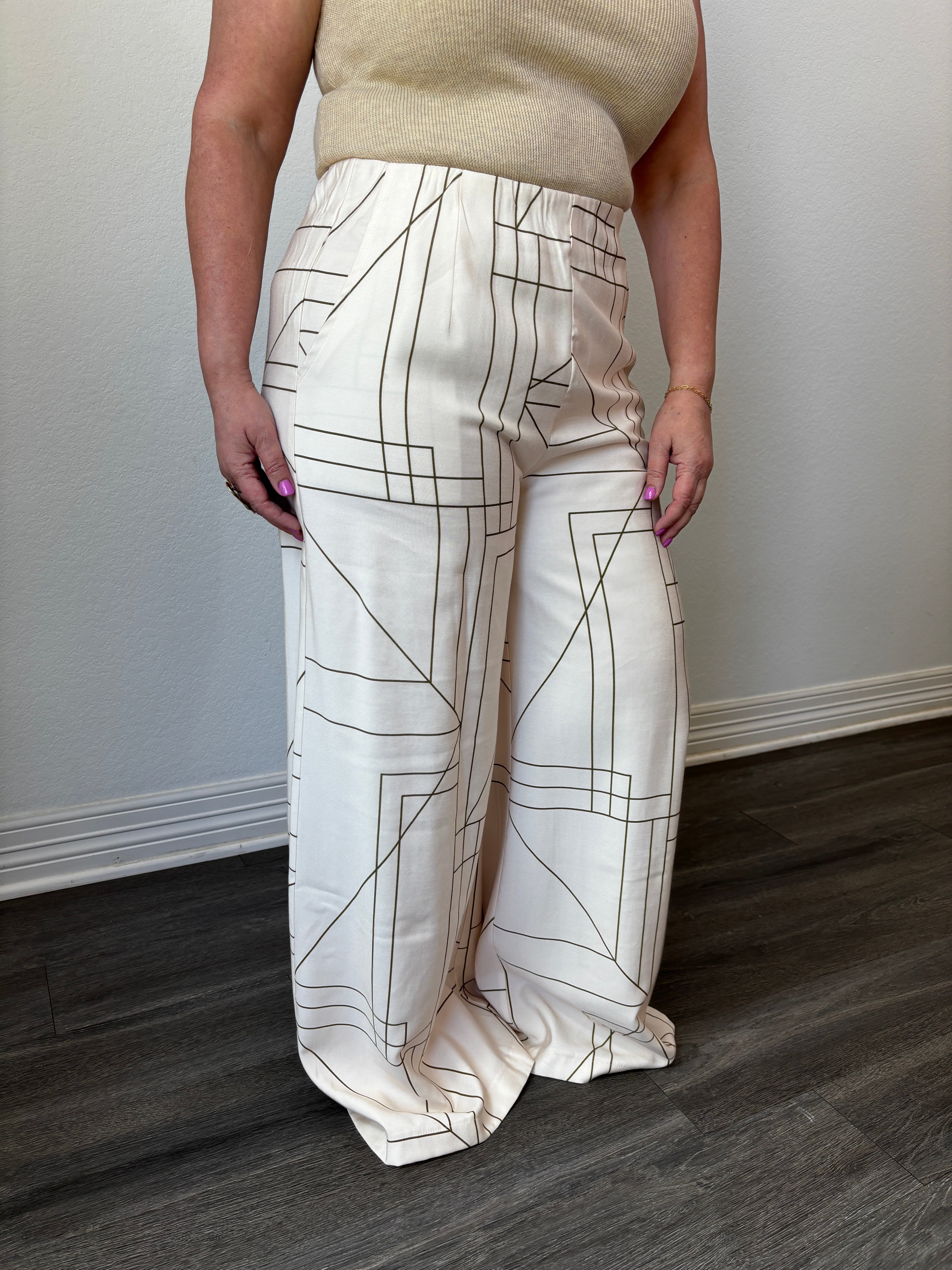 Blair Abstract Lines Wide Leg Pants