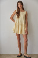 Sierra Square Neck Tunic Dress – Butter Yellow