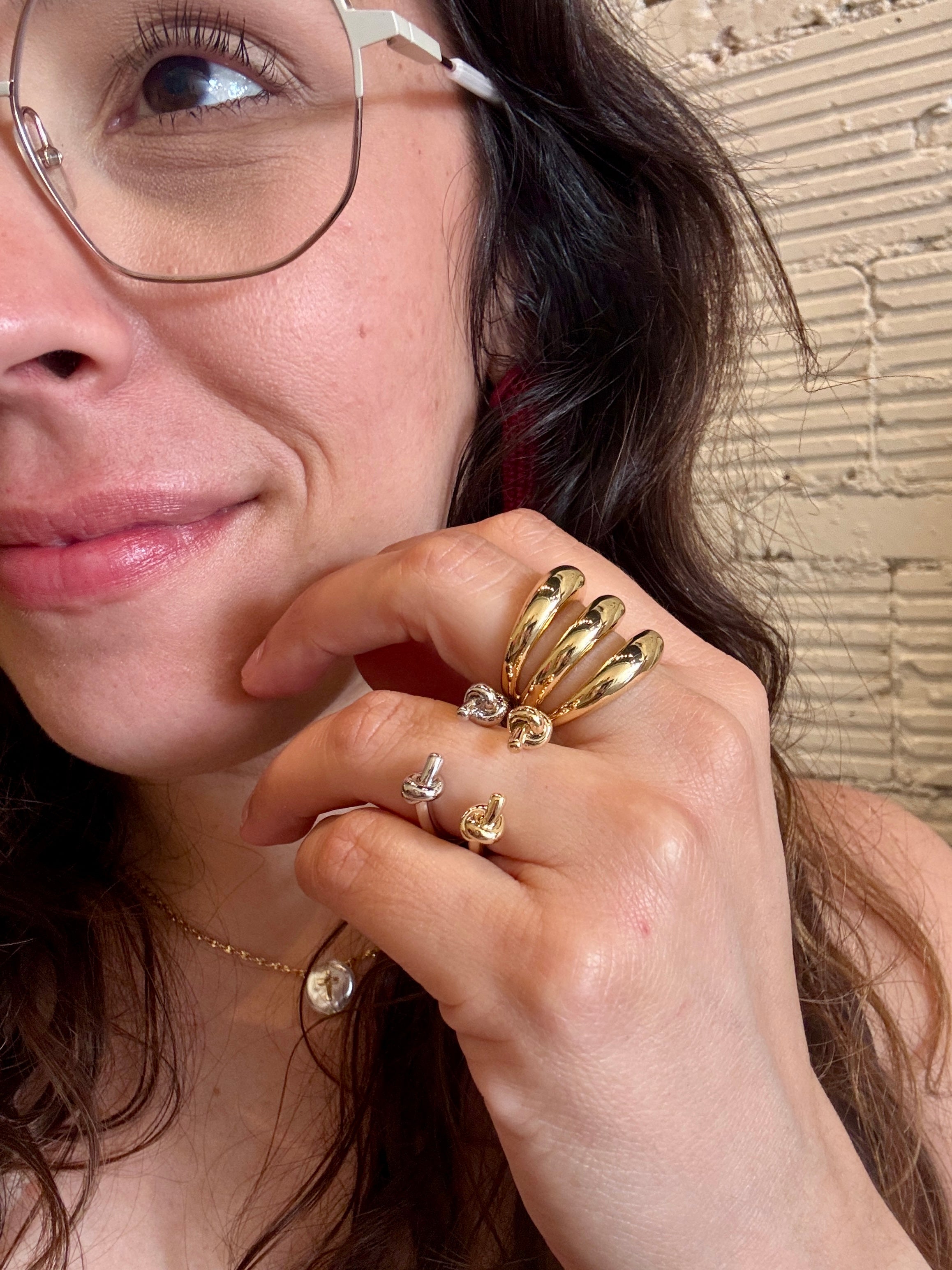 Stephanie Triple Layered Band Ring – Gold