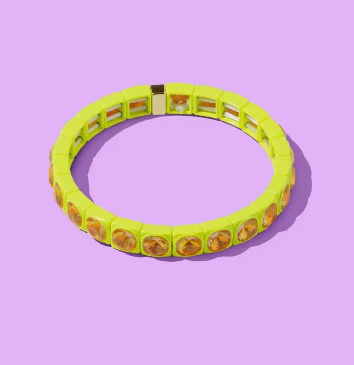 Tina Enamel Stretch Bracelet Yellow