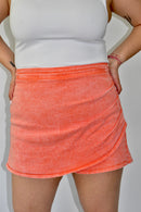 Skort Coral Acid Washed