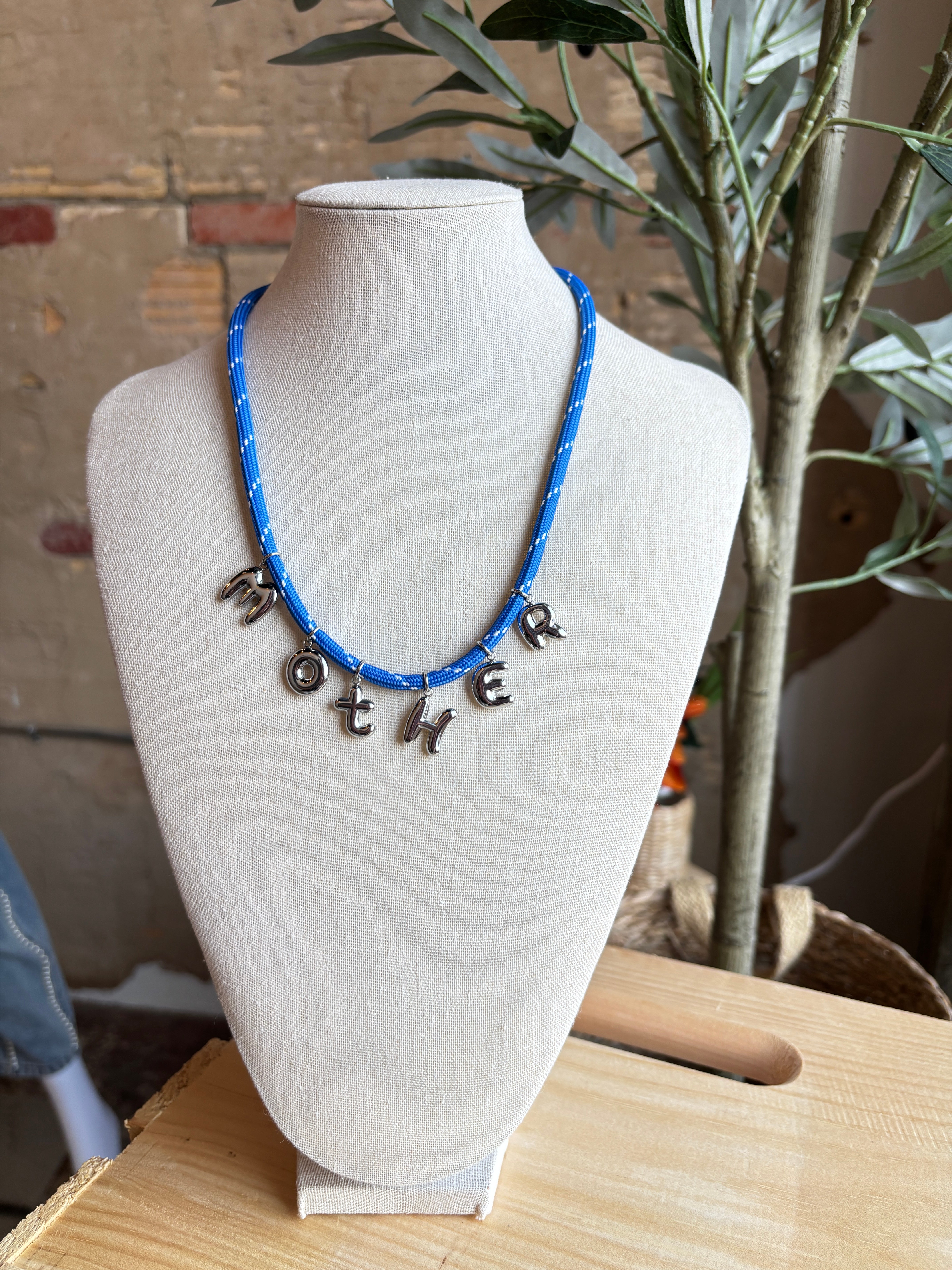 Ginny Mother Necklace - Cobalt/Silver