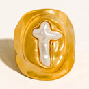 Colette Pearl Signet Ring - Gold