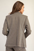 Eleanor Houndstooth Blazer Brown Hazel