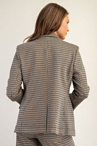 Eleanor Houndstooth Blazer Brown Hazel