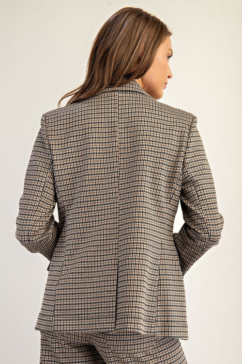 Eleanor Houndstooth Blazer Brown Hazel