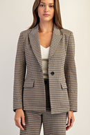 Eleanor Houndstooth Blazer Brown Hazel