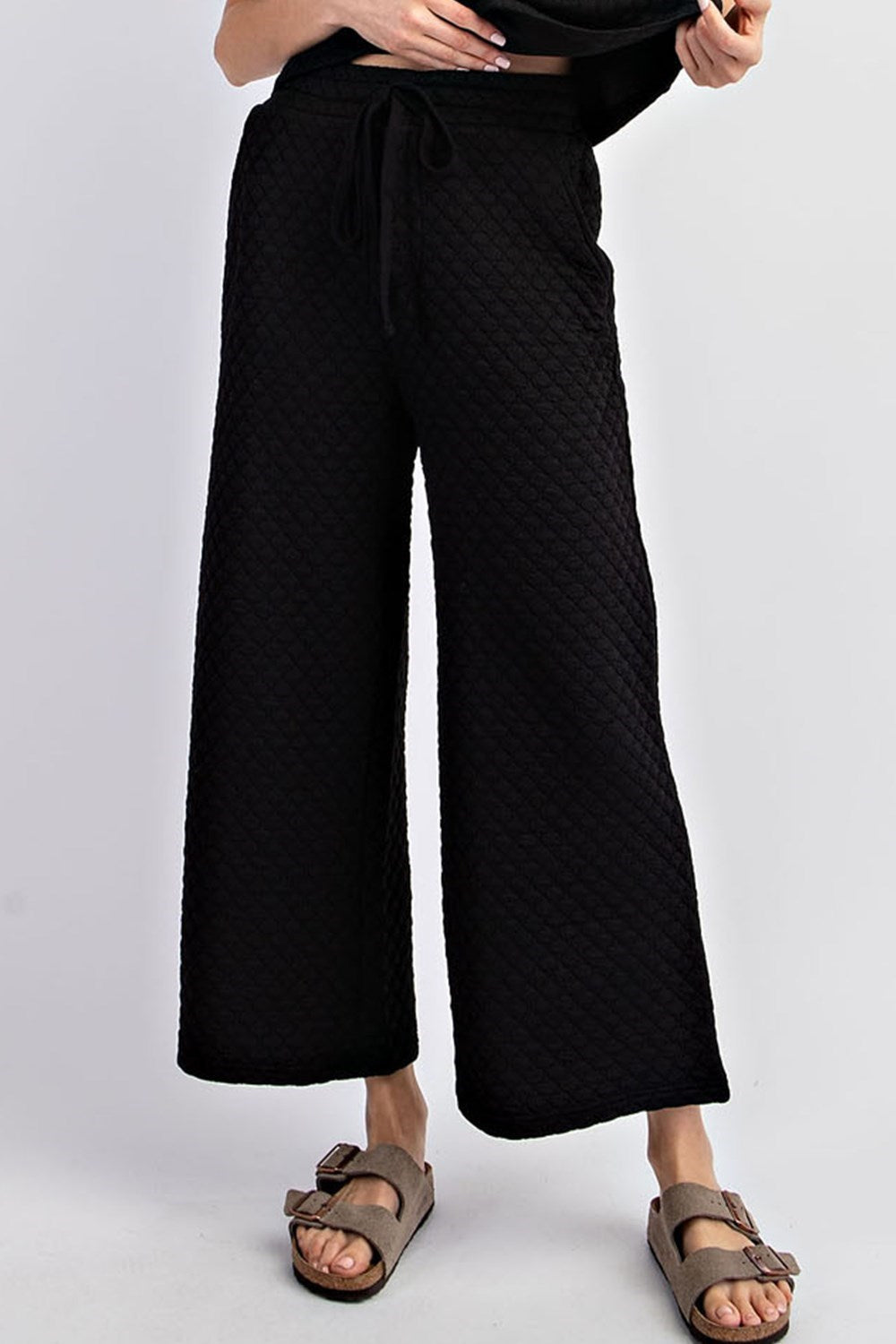 Straight Leg Textured Pants