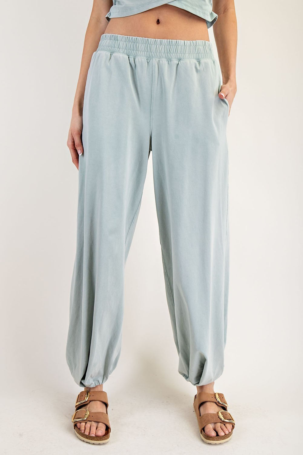 Solid Jogger Sweatpants Topaz Green