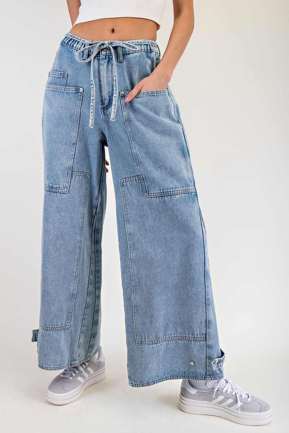 Patch Wide Leg Jeans