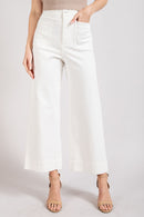 Stormy Front Pockets Wide Leg Pants White Black