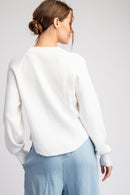 Hello Long Sleeve Sweater White