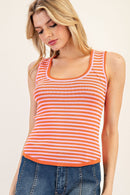 Striped Scoop Neck Tank Top
