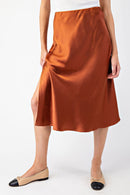 Golden Hour Satin Skirt Bronze