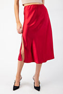 Satin Midi Skirt