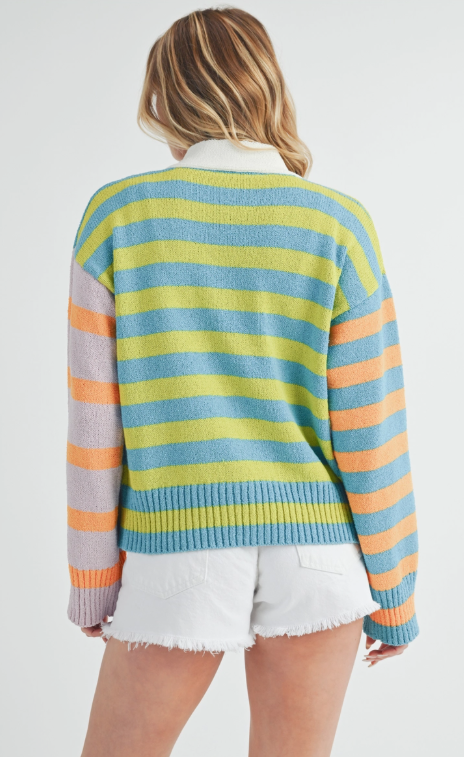 Flavia Stripe Cardigan - Multicolor
