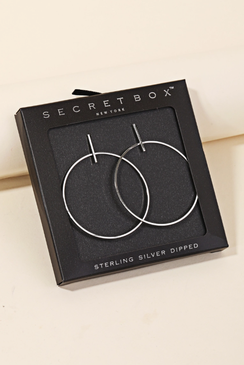 Juliette Thin Hoop Earrings - Silver